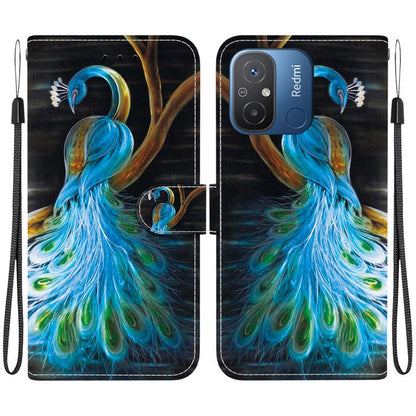 Crystal Texture Colored Drawing Leather Phone Case, For Redmi 12C / 11A