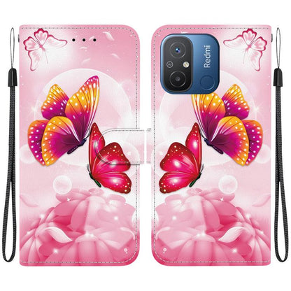 Crystal Texture Colored Drawing Leather Phone Case, For Redmi 12C / 11A