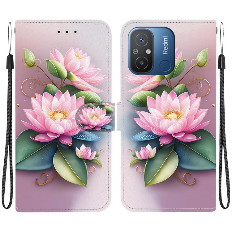 Crystal Texture Colored Drawing Leather Phone Case, For Redmi 12C / 11A