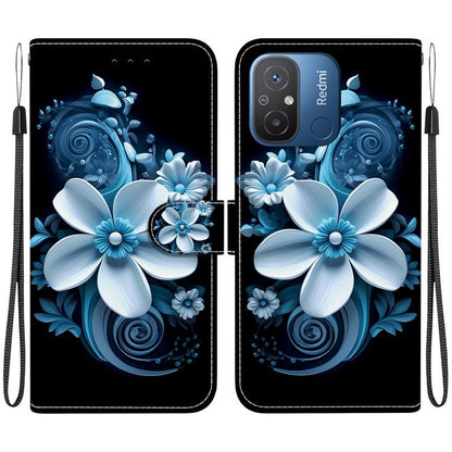 Crystal Texture Colored Drawing Leather Phone Case, For Redmi 12C / 11A