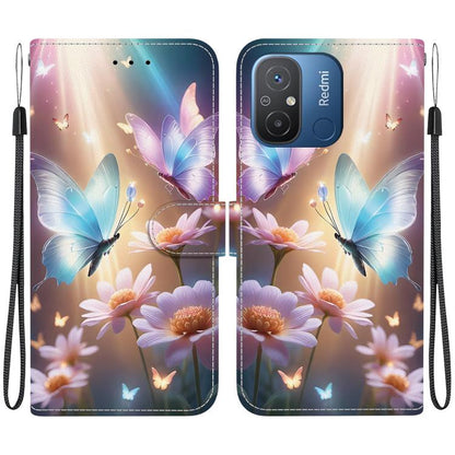 Crystal Texture Colored Drawing Leather Phone Case, For Redmi 12C / 11A