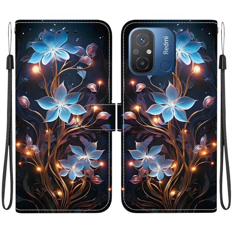 Crystal Texture Colored Drawing Leather Phone Case, For Redmi 12C / 11A