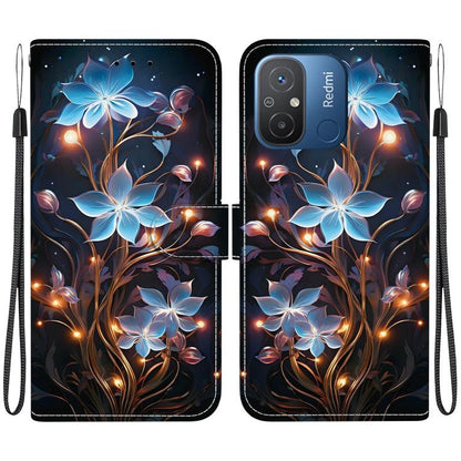 Crystal Texture Colored Drawing Leather Phone Case, For Redmi 12C / 11A