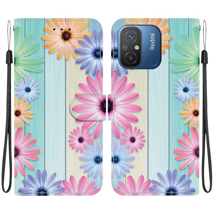 Crystal Texture Colored Drawing Leather Phone Case, For Redmi 12C / 11A