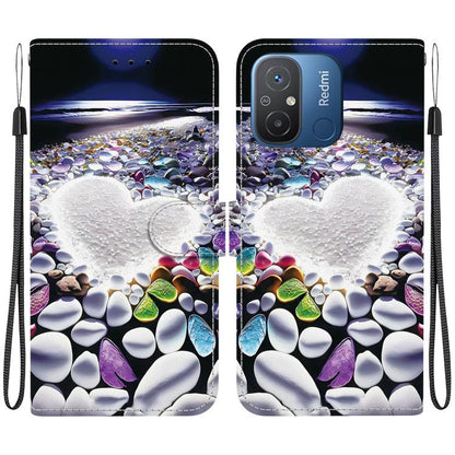 Crystal Texture Colored Drawing Leather Phone Case, For Redmi 12C / 11A