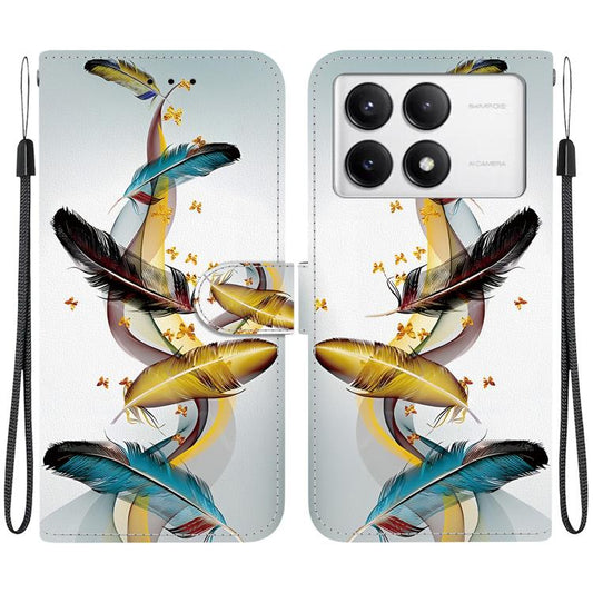 Crystal Texture Colored Drawing Leather Phone Case, For Redmi K70 / K70 Pro, For Redmi Note 13 Pro 4G / Poco M6 Pro, For Redmi A3, For Redmi 13C 4G / 5G / 13R 5G, For Redmi Note 13 4G Global