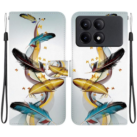 Crystal Texture Colored Drawing Leather Phone Case, For Redmi K70E / Poco X6 Pro, For Redmi Note 13 Pro 5G, For Redmi Note 13 5G, For Redmi Note 13 Pro+ 5G, For Redmi 12 4G / 5G / Poco M6 Pro