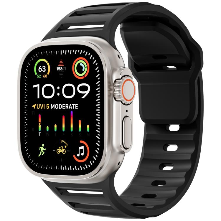 Single Nail Dual-Color Multi-hole Silicone Watch Band, For Apple Watch 46mm / 49mm / 45mm / 44mm