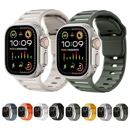 Single Nail Dual-Color Multi-hole Silicone Watch Band, For Apple Watch 46mm / 49mm / 45mm / 44mm