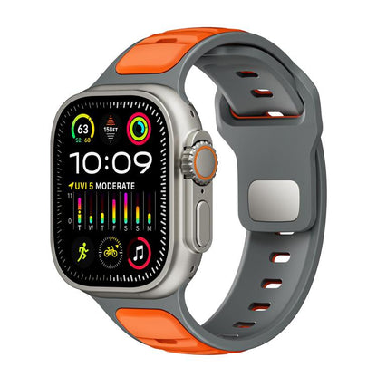 Norman Buckle Two-color Silicone Watch Band, For Apple Watch 46mm / 49mm / 45mm / 44mm, For Apple Watch 42mm / 41mm / 40mm / 38mm