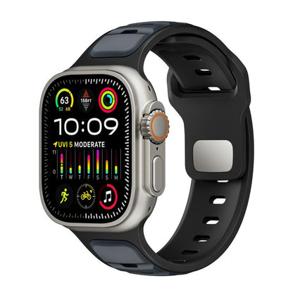 Norman Buckle Two-color Silicone Watch Band, For Apple Watch 46mm / 49mm / 45mm / 44mm, For Apple Watch 42mm / 41mm / 40mm / 38mm