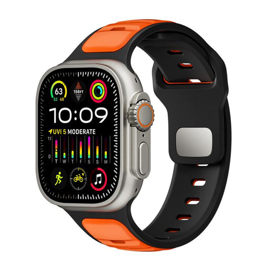Norman Buckle Two-color Silicone Watch Band, For Apple Watch 46mm / 49mm / 45mm / 44mm, For Apple Watch 42mm / 41mm / 40mm / 38mm