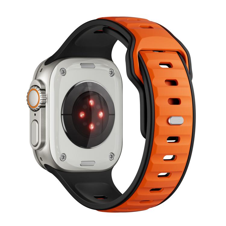 Norman Buckle Two-color Silicone Watch Band, For Apple Watch 46mm / 49mm / 45mm / 44mm, For Apple Watch 42mm / 41mm / 40mm / 38mm