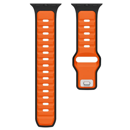 Norman Buckle Two-color Silicone Watch Band, For Apple Watch 46mm / 49mm / 45mm / 44mm, For Apple Watch 42mm / 41mm / 40mm / 38mm