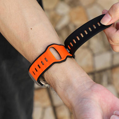 Norman Buckle Two-color Silicone Watch Band, For Apple Watch 46mm / 49mm / 45mm / 44mm, For Apple Watch 42mm / 41mm / 40mm / 38mm