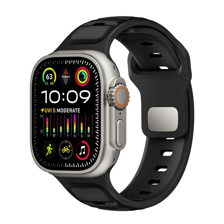 Norman Buckle Two-color Silicone Watch Band, For Apple Watch 46mm / 49mm / 45mm / 44mm, For Apple Watch 42mm / 41mm / 40mm / 38mm
