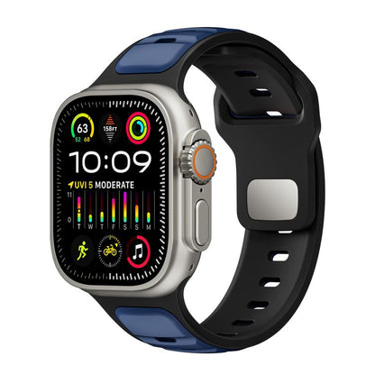 Norman Buckle Two-color Silicone Watch Band, For Apple Watch 46mm / 49mm / 45mm / 44mm, For Apple Watch 42mm / 41mm / 40mm / 38mm