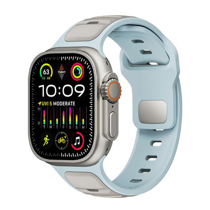 Norman Buckle Two-color Silicone Watch Band, For Apple Watch 46mm / 49mm / 45mm / 44mm, For Apple Watch 42mm / 41mm / 40mm / 38mm