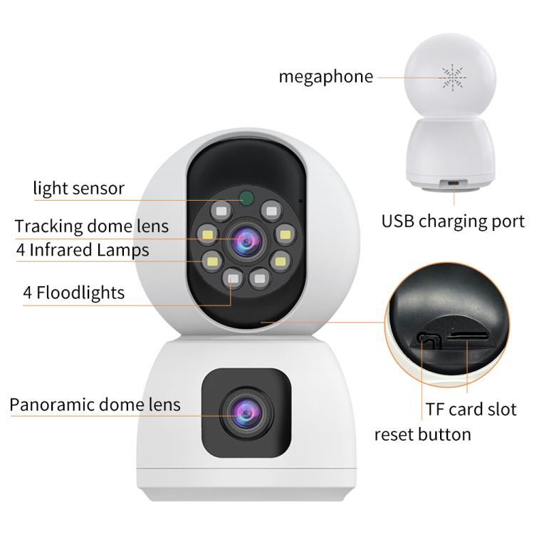 K12 1080P HD Dual Lens Dual Picture Wireless WiFi Camera, K12