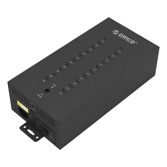 Hub USB 20 ORICO IH20P de qualité industrielle, 2.0 ports, prises AU, UE, Royaume-Uni et États-Unis
