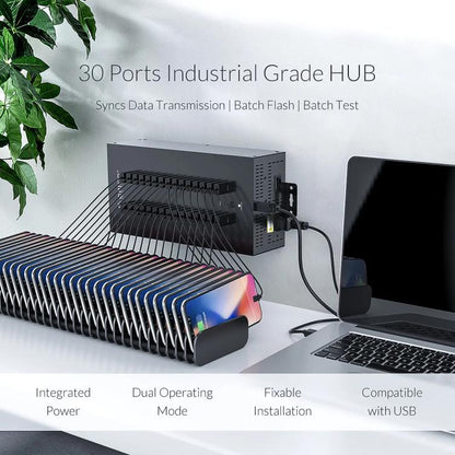 ORICO IH30P Industrial Grade 30 Ports USB 2.0 Hub, AU Plug, EU Plug, UK Plug, US Plug
