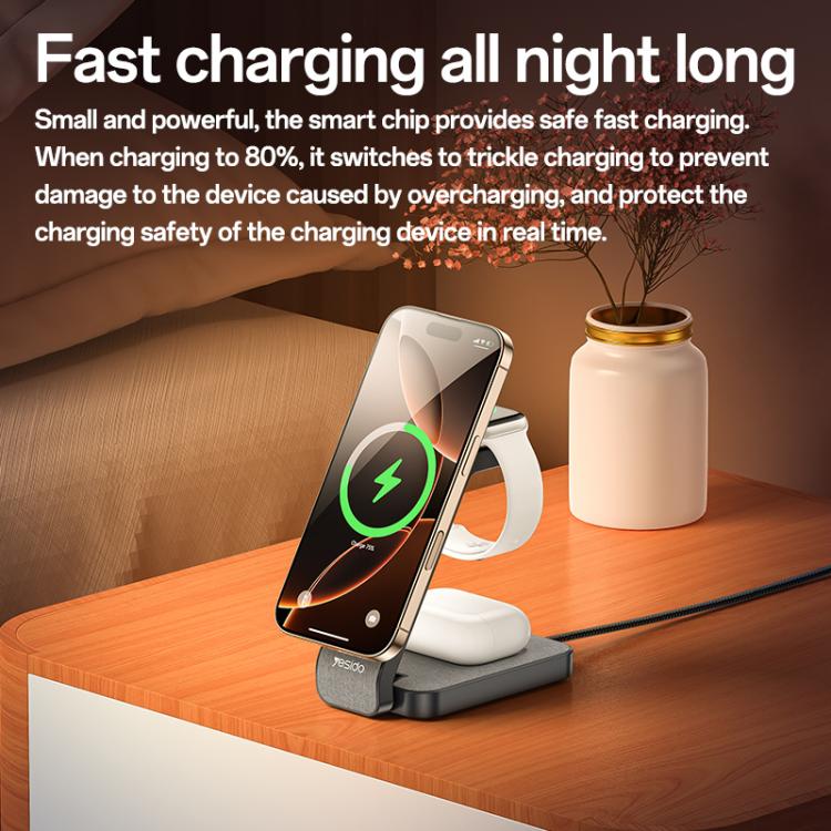 Yesido DS26 4-in-1 Magnetic Wireless Charging Stand with Night Light