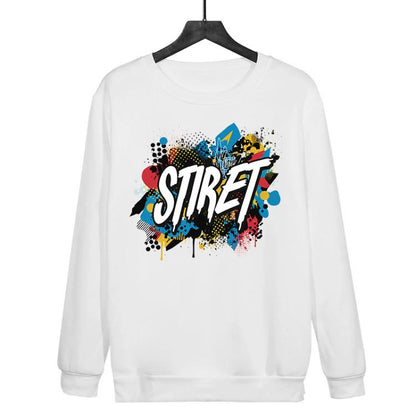Alphabet Printed Casual Loose Round Neck Sweatshirt Print On Your Demand, POD Sweatshirt, S, M, L, XL, XXL, XXXL, XS