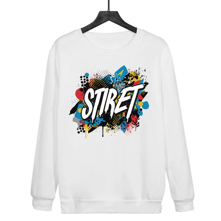 Alphabet Printed Casual Loose Round Neck Sweatshirt Print On Your Demand, POD Sweatshirt, S, M, L, XL, XXL, XXXL, XS
