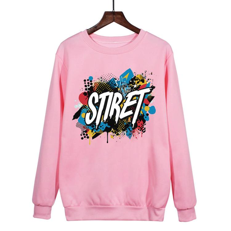 Alphabet Printed Casual Loose Round Neck Sweatshirt Print On Your Demand, POD Sweatshirt, S, M, L, XL, XXL, XXXL, XS
