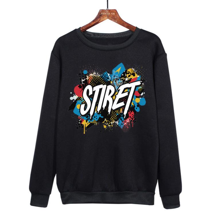 Alphabet Printed Casual Loose Round Neck Sweatshirt Print On Your Demand, POD Sweatshirt, S, M, L, XL, XXL, XXXL, XS