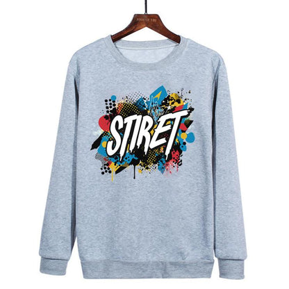 Alphabet Printed Casual Loose Round Neck Sweatshirt Print On Your Demand, POD Sweatshirt, S, M, L, XL, XXL, XXXL, XS