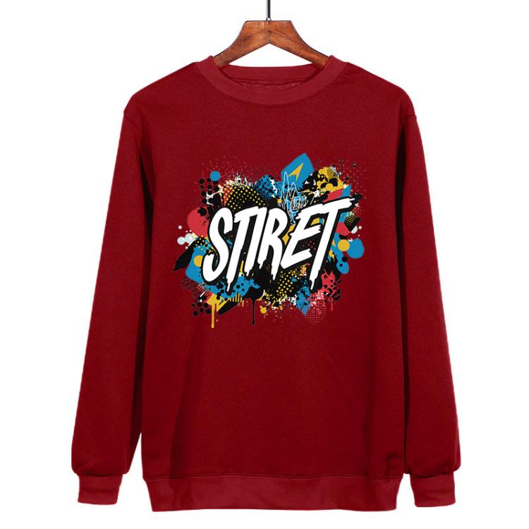 Alphabet Printed Casual Loose Round Neck Sweatshirt Print On Your Demand, POD Sweatshirt, S, M, L, XL, XXL, XXXL, XS