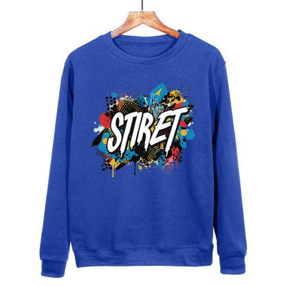 Alphabet Printed Casual Loose Round Neck Sweatshirt Print On Your Demand, POD Sweatshirt, S, M, L, XL, XXL, XXXL, XS