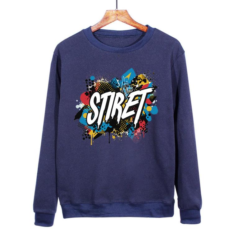 Alphabet Printed Casual Loose Round Neck Sweatshirt Print On Your Demand, POD Sweatshirt, S, M, L, XL, XXL, XXXL, XS