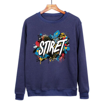 Alphabet Printed Casual Loose Round Neck Sweatshirt Print On Your Demand, POD Sweatshirt, S, M, L, XL, XXL, XXXL, XS