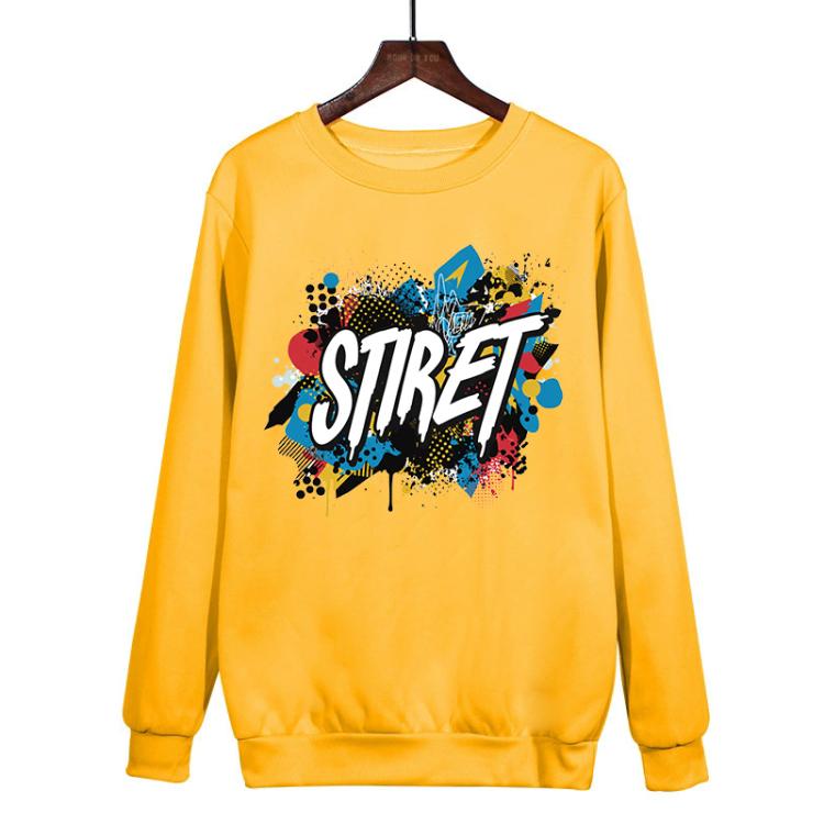 Alphabet Printed Casual Loose Round Neck Sweatshirt Print On Your Demand, POD Sweatshirt, S, M, L, XL, XXL, XXXL, XS