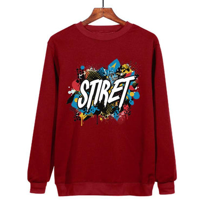 Alphabet Printed Casual Loose Round Neck Sweatshirt Print On Your Demand, POD Sweatshirt, S, M, L, XL, XXL, XXXL, XS