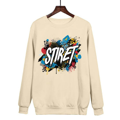 Alphabet Printed Casual Loose Round Neck Sweatshirt Print On Your Demand, POD Sweatshirt, S, M, L, XL, XXL, XXXL, XS