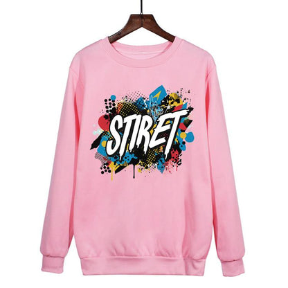 Alphabet Printed Casual Loose Round Neck Sweatshirt Print On Your Demand, S, POD Sweatshirt, M, L, XL, XXL, XXXL, XS
