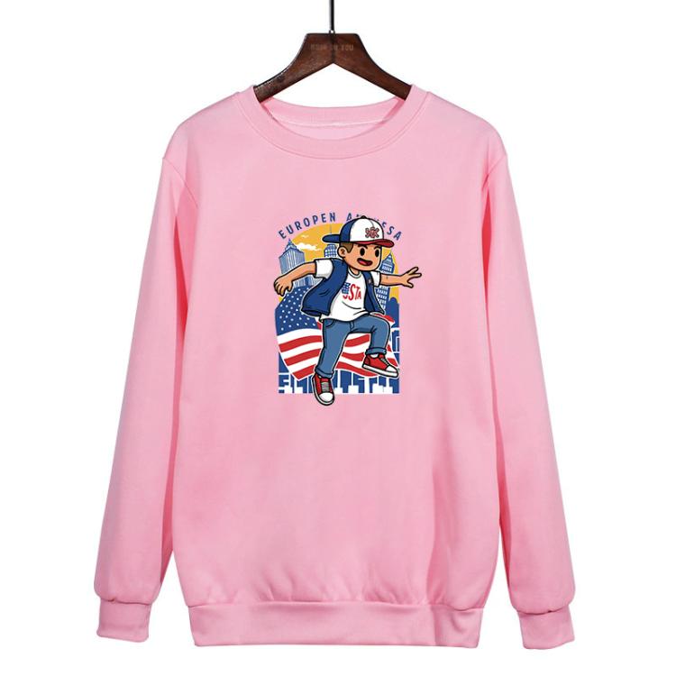 Boy Printed Casual Loose Round Neck Sweatshirt Print On Your Demand, XS, S, M, L, XL, XXL, XXXL