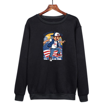 Boy Printed Casual Loose Round Neck Sweatshirt Print On Your Demand, XS, S, M, L, XL, XXL, XXXL