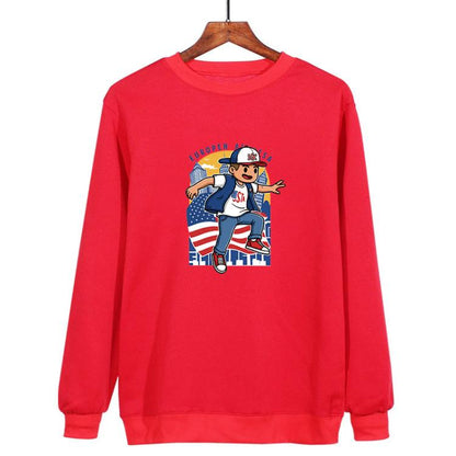 Boy Printed Casual Loose Round Neck Sweatshirt Print On Your Demand, XS, S, M, L, XL, XXL, XXXL