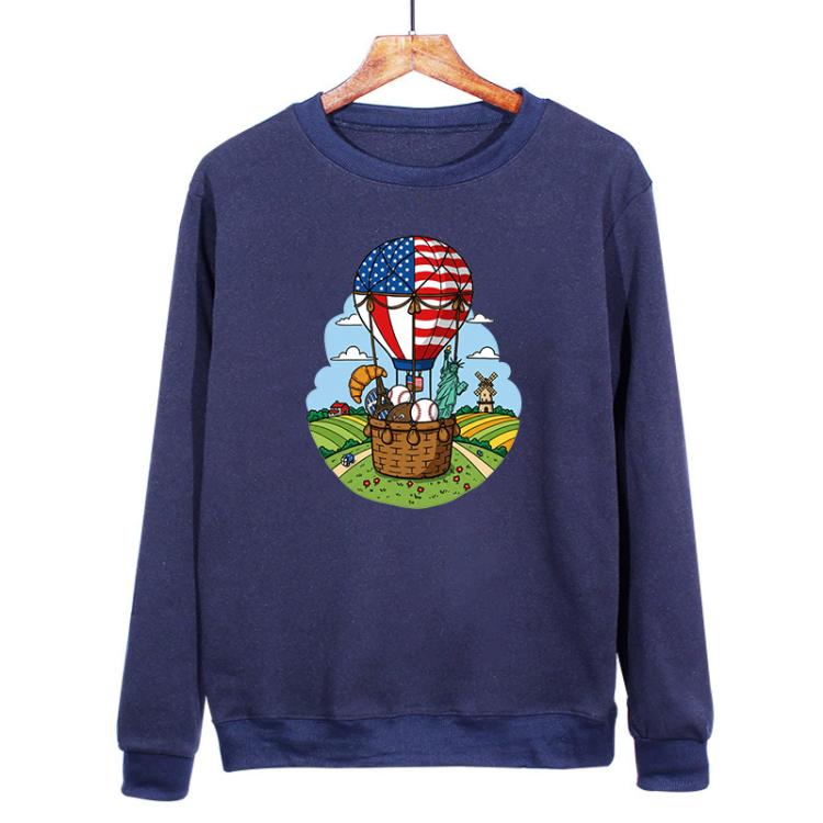 Balloon Printed Casual Loose Round Neck Sweatshirt Print On Your Demand, XS, S, M, L, XL, XXL, XXXL