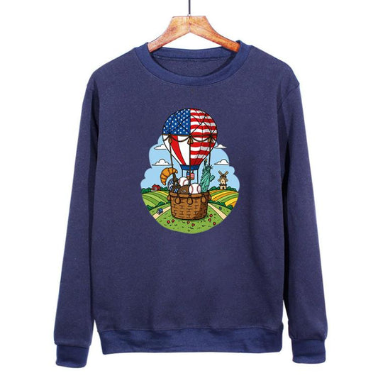 Sweat-shirt décontracté imprimé ballons col rond ample, impression à la demande, XS, S, M, L, XL, XXL, XXXL