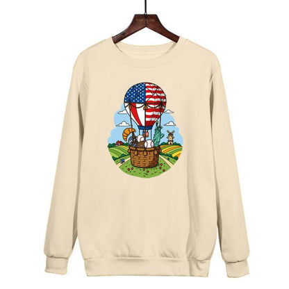 Balloon Printed Casual Loose Round Neck Sweatshirt Print On Your Demand, XS, S, M, L, XL, XXL, XXXL