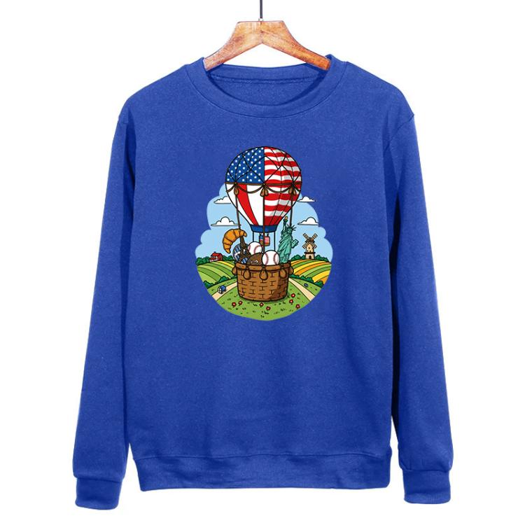 Balloon Printed Casual Loose Round Neck Sweatshirt Print On Your Demand, XS, S, M, L, XL, XXL, XXXL