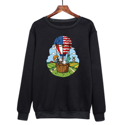Balloon Printed Casual Loose Round Neck Sweatshirt Print On Your Demand, XS, S, M, L, XL, XXL, XXXL