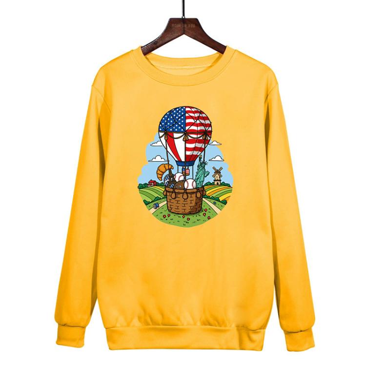 Balloon Printed Casual Loose Round Neck Sweatshirt Print On Your Demand, XS, S, M, L, XL, XXL, XXXL