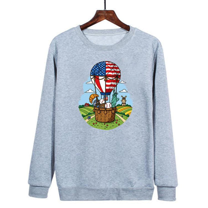 Balloon Printed Casual Loose Round Neck Sweatshirt Print On Your Demand, XS, S, M, L, XL, XXL, XXXL