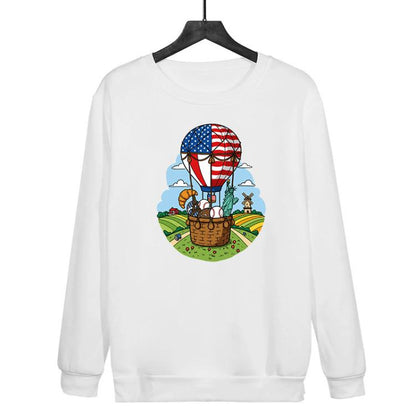 Balloon Printed Casual Loose Round Neck Sweatshirt Print On Your Demand, XS, S, M, L, XL, XXL, XXXL
